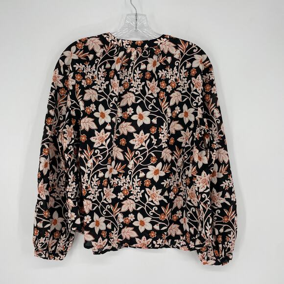 a.n.a A new Approach Long Button Up Floral Top Size Large - Picture 6 of 8